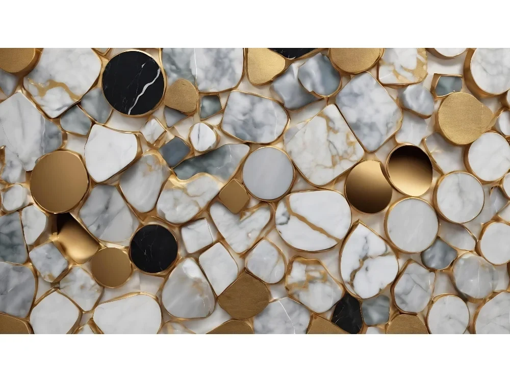 Seytex 3D011 Seytex 3d Gold Taş Duvar Kağıdı tekstil duvar kağıdı