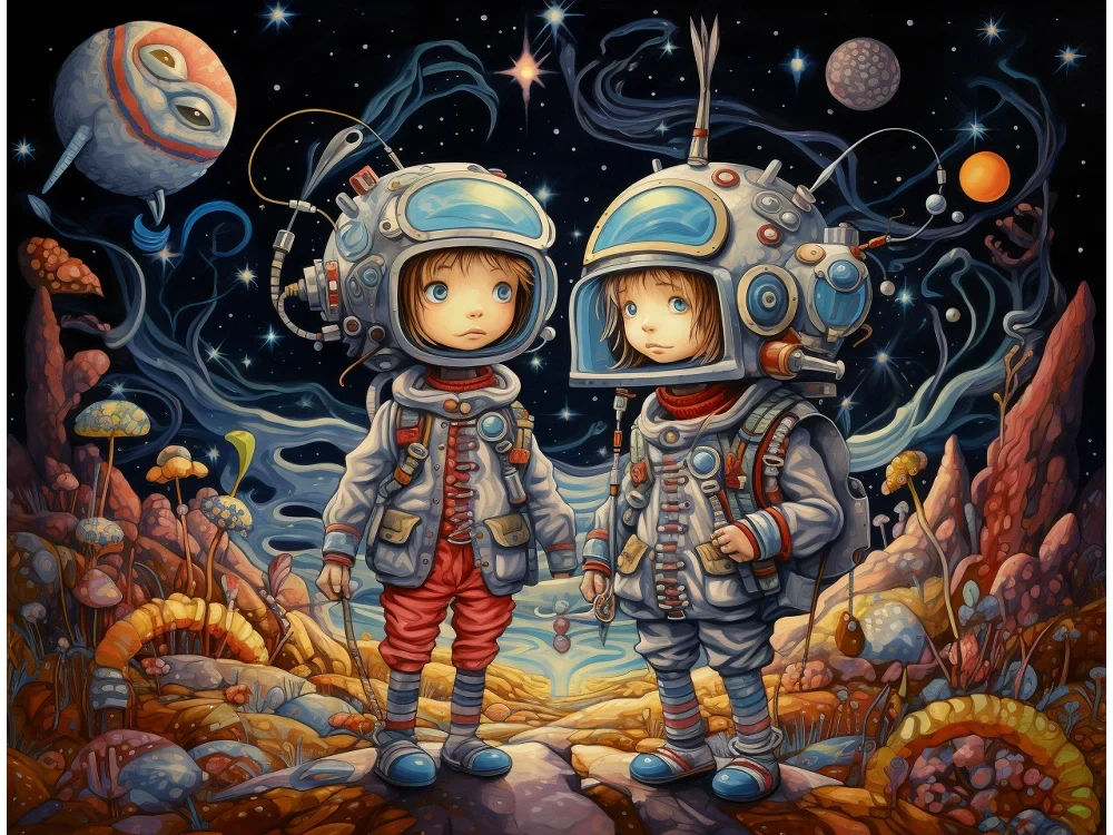 Seytex ÇO032 Seytex Astronot Çocuk Odası Duvar Kağıdı tekstil duvar kağıdı